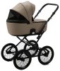 Adamex Коляска 2 в 1 Porto Retro Deluxe / цвет темно-бежевая кожа