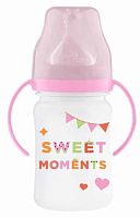 Mepsi Бутылочка для кормления "Sweet moments", с ручками, 6+ месяцев, 270 мл					