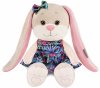 Maxitoys Мягкая игрушка Jack&Lin, Зайка Лин в платье с ярким цветочным принтом, 20 см