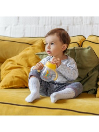 Baboo Поильник-непроливайка с силиконовым носиком Safari, 260 мл / цвет желтый