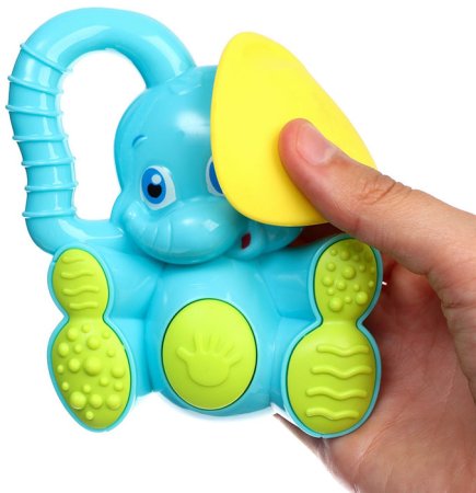 Крошка Я Погремушка-пищалка «Слоник», с прорезывателем