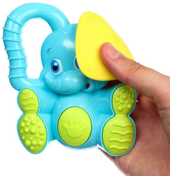 Крошка Я Погремушка-пищалка «Слоник», с прорезывателем