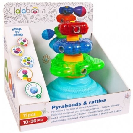 Lalaboom Игрушка развивающая "Пирамида с аксессуарами", 11 предметов