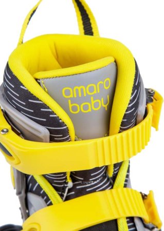 Amarobaby Ролики раздвижные Glide, размер 33-36 / цвет черный, серый, желтый