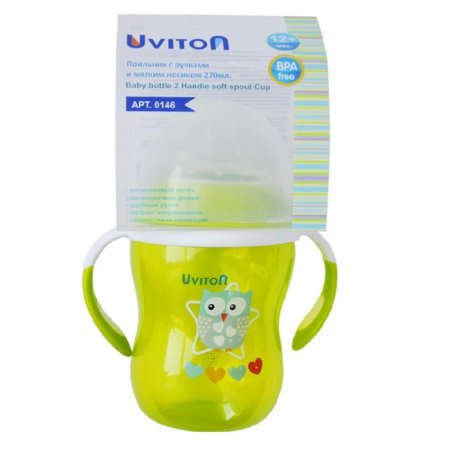 Uviton Поильник-непроливайка "Soft" c силиконовым носиком / цвет в ассортименте