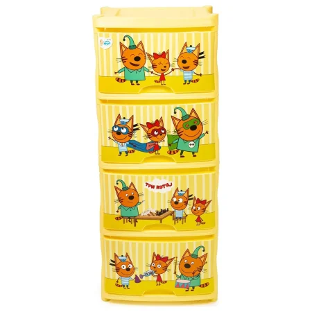 Lalababy Детский комод Три Кота, 4 ящика / цвет жёлтый