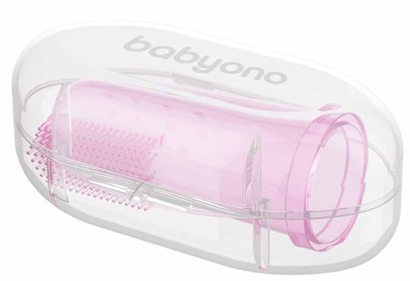 BabyOno Первая зубная щетка в футляре / цвет розовый