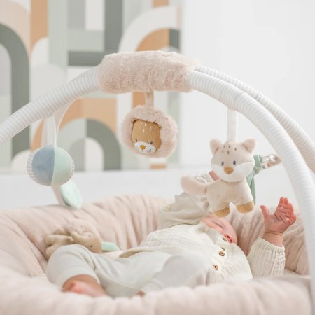 Nattou (Наттоу) Коврик детский игровой круглый Nattou (Наттоу) FLO, ERNEST & OLI Лиса, Лев и Слоник с арками 682244