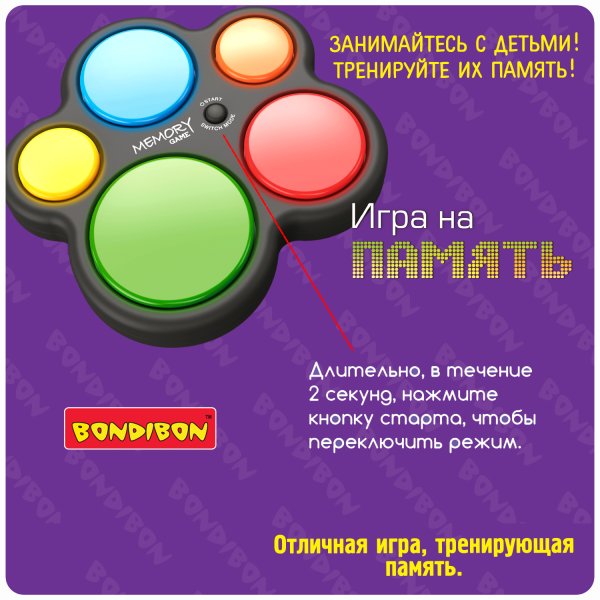 Bondibon Настольная семейная игра На память, на скорость / цвет черный