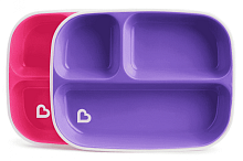 Munchkin Набор секционных тарелок Splash / цвет розовый-фиолетовый					