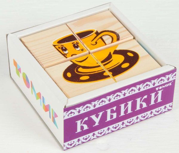 Томик Кубики "Посуда", 4 штуки