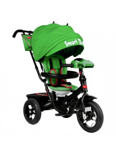 Велосипед 3-х колесный "Smartbaby" TS1G / колеса надувные 12"-10" / зеленый