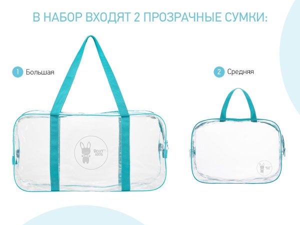 Roxy-kids Комплект из 2 сумок в роддом / цвет бирюзовый