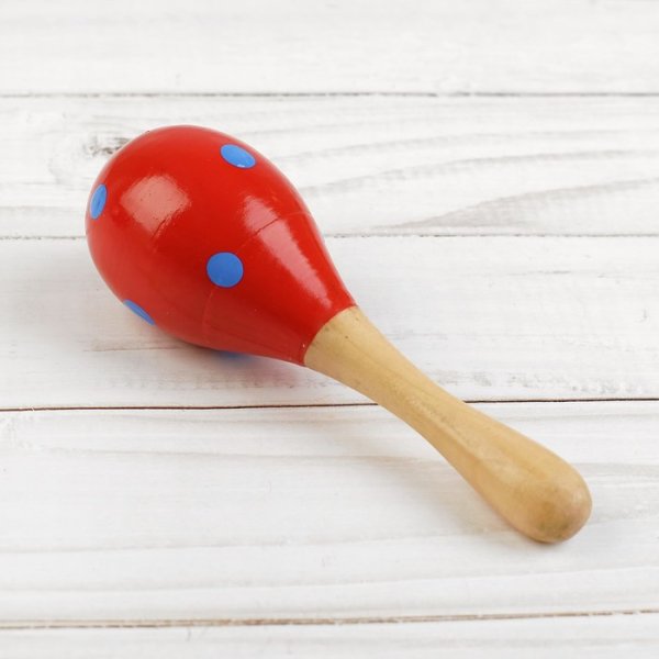 Игрушка музыкальная маракас "Горох и полоска" цвет в ассортименте