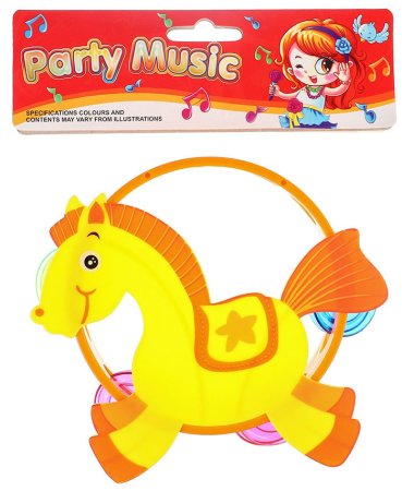 Крошка Я Погремушка-бубен «Жирафик / Лошадка»