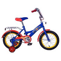 Велосипед детский 14" Вспыш GW-ТИП / страховочные колеса / синий + красный					