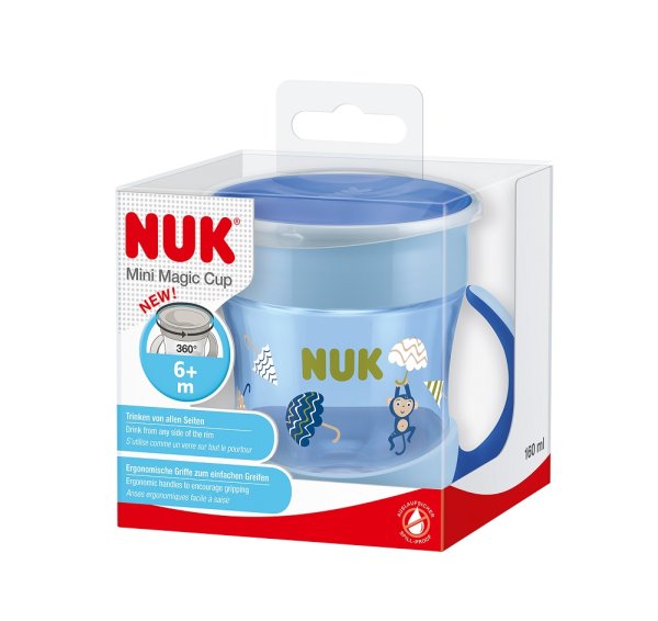 NUK EVOLUTION Поильник "MINI MAGIC" 160 мл / голубой