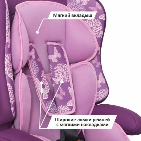 Siger Детское автокресло Art " Трансформер Прайм Isofix " / абстракция / I/II/III / розовый