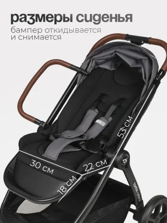 (Т) Коляска 2в1 Bambini Moretti Selena (Grey)