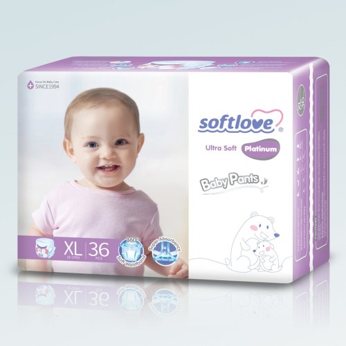 Softlove Подгузники ультратонкие детские Platinum XL 12-17кг, 36 штук / цвет белый