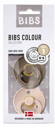 Bibs Набор пустышек Colour, 0+, силикон: Dark Oak / Blush