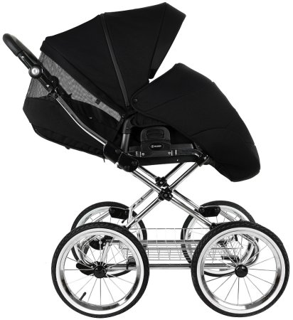 ROAN Коляска 2 в1 Bass Next Classic короб+прогул.(2 места)14d  (Caviar/Black/руч.Black)