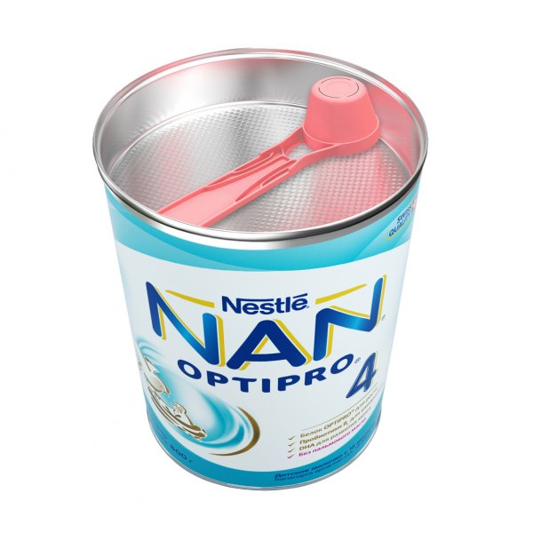 Молочко детское NAN 4 OPTIPRO для роста, иммунитета и развития мозга, с 18мес, 800г
