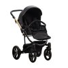 Bebetto Детская коляска 2 в 1 Torino Si / цвет черный (экокожа+ткань) / SI01 gold / рама золотая