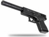 Металлический пистолет "Glock-43" с глушителем