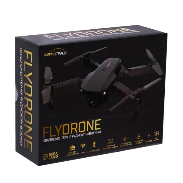 Автоград Квадрокоптер на радиоуправлении FLYDRONE, камера 1080P