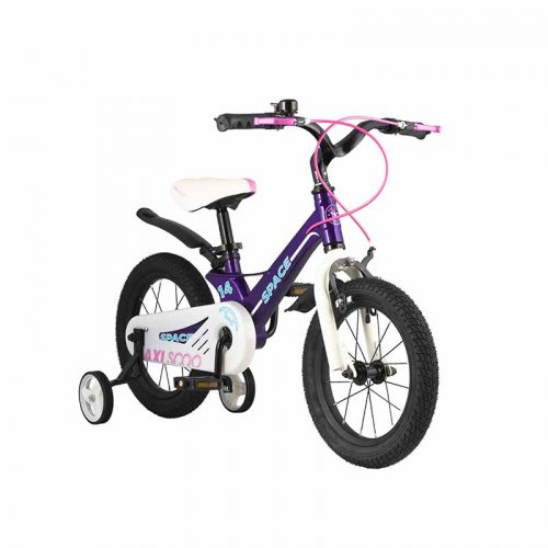 Maxiscoo Детский двухколесный велосипед Стандарт плюс, 14", серия "Space" (2021), цвет / фиолетовый