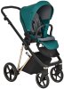 Roan Коляска 2 в 1 Sol Luxury / цвет Deep Lake (бирюзовый, рама золото, ручка черная)