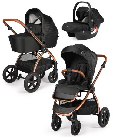 (Т)Коляска 3в1 Tomix Salker LUX  (BLACK+ROSE GOLD)