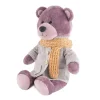 Maxitoys Мягкая игрушка Ronny&Molly, Мишка Ронни в Пальто, 21 см / цвет фиолетовый, серый
