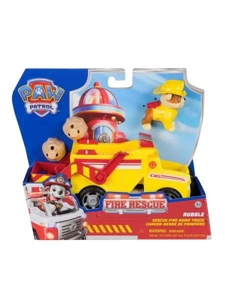 Paw Patrol (Щенячий патруль) Игровой набор Пожарные спасатели, машинка с фигуркой Крепыш 18 см