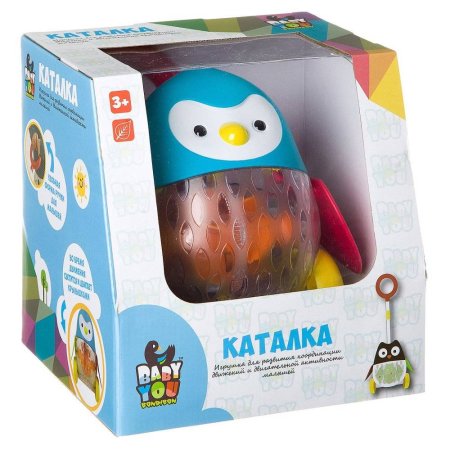 Bondibon Детская игровая каталка с ручкой Пингвин