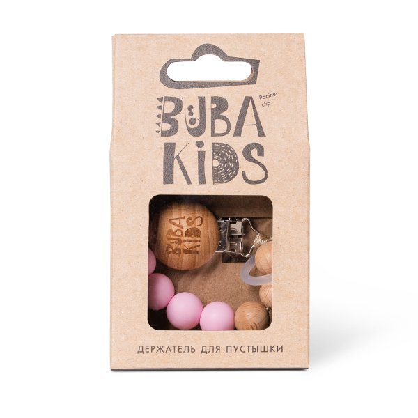BUBA KIDS Держатель для пустышки силиконовый Simple/цвет Пудра