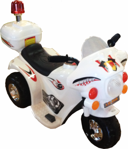 Детский аккумуляторный мотоцикл 6V / цвет белый