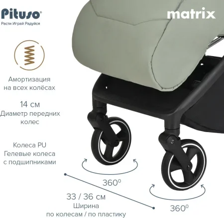 Коляска MATRIX (прогул)чехол на ножки/PU (Emerald mood)