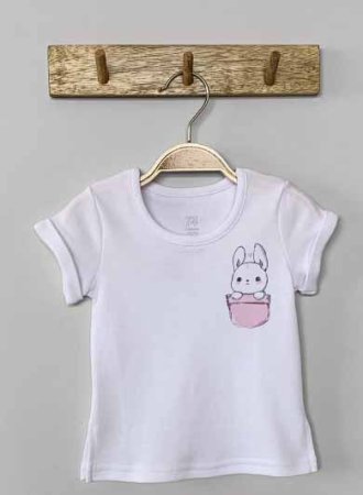Little star Футболка "Зайка в кармашке", короткий рукав, хлопок