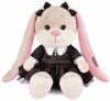 Maxitoys Мягкая игрушка Jack&Lin, Зайка Лин в модном чёрном платье с белым воротничком, 25 см