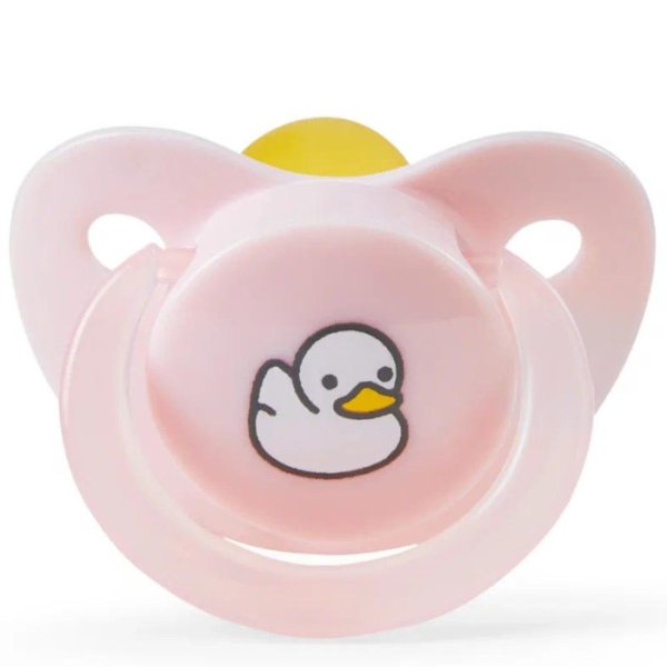 Happy Baby Пустышка латексная ортодонтическая 0+ / цвет duck (розовый)