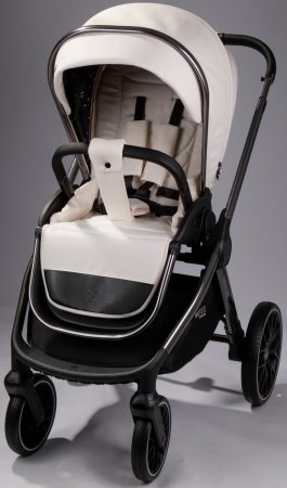 Коляска,экокожа 2в1 Amarobaby Motus Premium Ecco (молочный)