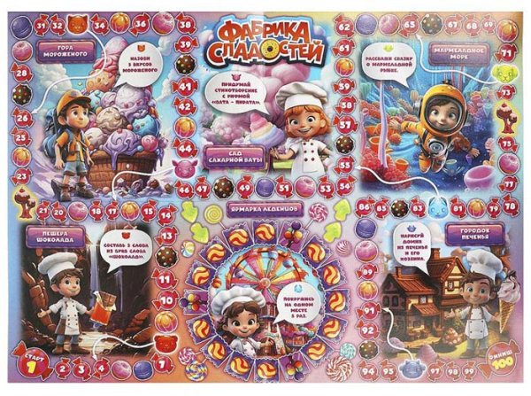 Умные игры Настольная игра-ходилка «Фабрика сладостей»