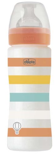 Chicco Бутылочка Well-Being Uni, с 4 месяцев, 330 мл / цвет оранжевый