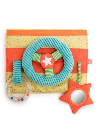 Happy Baby Развивающая игрушка Ты рулишь, на липучке, с зеркальцем / цвет оранжевый