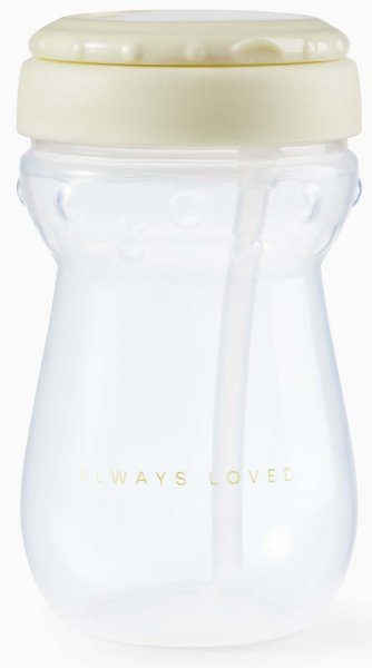 Happy Baby Поильник с трубочкой Cream, 360 мл