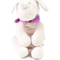 Lapkin Мягкая игрушка Собака 45 см /цвет белый/фиолетовый					
