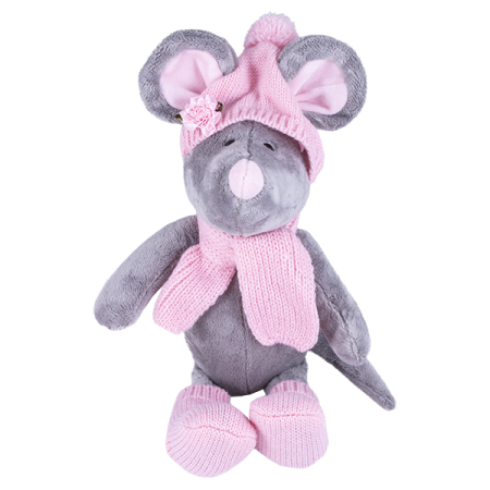 Softoy Игрушка Мышь в шапке, шарфе и носочках, 26 см S888/15