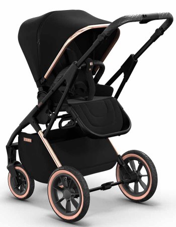 Moon Коляска 2 в 1 Style Rocca / цвет Rosegold (черный, рама розовое золото)